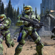 A group of Master Chiefs fights together using different weapons.